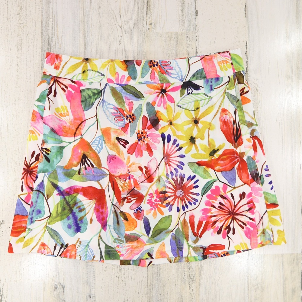 Ripskirt Hawaii Skirt Womens Small Length 1 Wildflower Watercolor Floral Wrap
